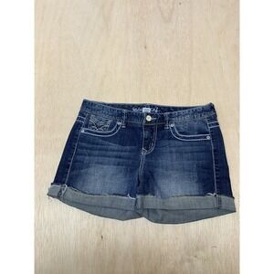 Maurices Shorts Womens 9/10 Blue Jean Denim  Mid Rise Cuffed Classic Bermuda‎